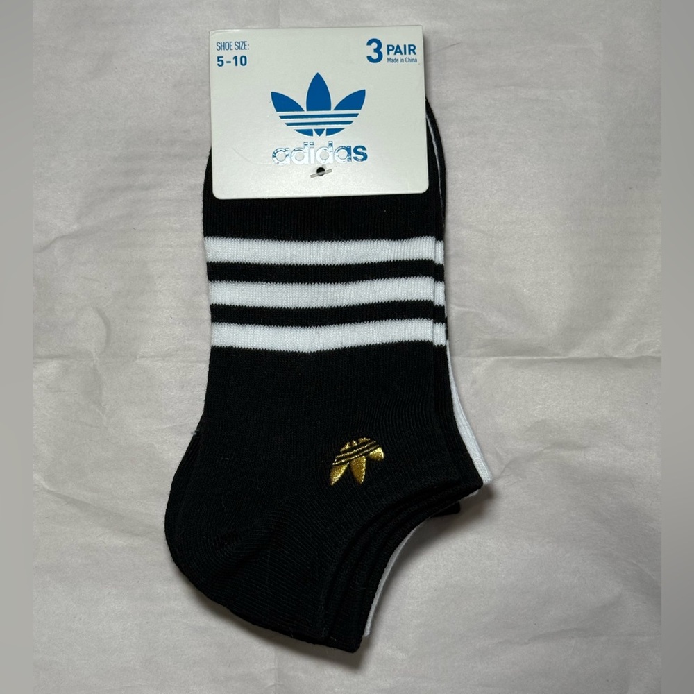 Adidas Black and White Athletic Socks - 3 Pack